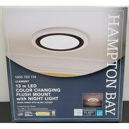 

Hampton Bay Clement 13 LED Flush Mount Night Light Color Choice Selectable 1005 723 114