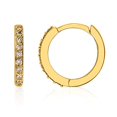 thumbnail image 1 of KISPER Boucles d'Oreilles en Zircon Cubique Plaqué Or 18K Huggie Hoop, 1 of 9