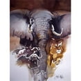thumbnail image 1 of Elephant, Lion et Plus Drapeau en Toile Taille Maison, 1 of 1