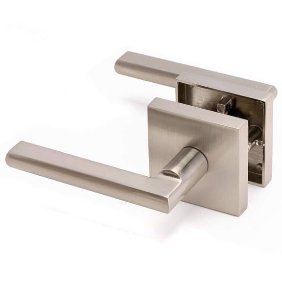 Linkaa Door Handles Lever,Passage Door Lock Stain Nickel Door Knob,Door Knobs Interior for Hall and Closet. (Passage) C63