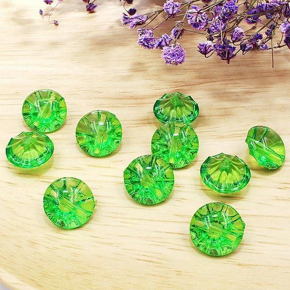 FONDOTIN 50Pcs Light Green Round Resin Buttons for Sewing Accessories and DIY Projects