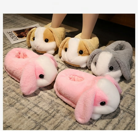 

Cotton Cozy Soft Fleece Plush Home Slippers Classic Bunny Slippers Adult Sized Pink Bunny Slippers Winter Warm One Size Pink Rabbit