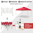 thumbnail image 4 of CROWN SHADES 12x12 Pop Up Canopy Outside Canopy Patented One Push Setup Tent Canopy Sun Shade Red, 4 of 7