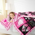 thumbnail image 4 of jejeloiu Volleyball Game Bedding Comforter Set,Patchwork Geometric Plaid Twin Comforter Sets,Sport Theme Bedding Set For Girls,Breathable Home Decor Reversible,2-Piece, 4 of 8