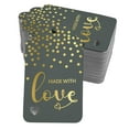 thumbnail image 1 of Inkdotpot 50 Pack Made With Love Text Favor Paper Tags Craft Real Gold Foil Hang Tag, 1 of 6