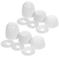 ibasenice 2Sets Universal White Toilet Bolt Caps Plastic Push-on Covers for Toilet Bowl Screws