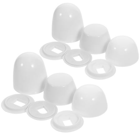 ibasenice 2Sets Universal White Toilet Bolt Caps Plastic Push-on Covers for Toilet Bowl Screws