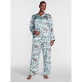 thumbnail image 2 of Joyspun Women’s Stretch Satin Sleep Top and Pants, 2-Piece Set, Sizes XS to 3X, 2 of 5