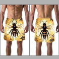 thumbnail image 3 of luoweisi Men's Beach Shorts Quick Dry Swim Trunks with Mesh Lining Bee XL, 3 of 5