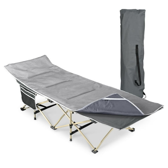 Folding Camping Cot with Mattress Collapsible Camping Elastic Bed Carrying Bag Outdoor