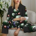 thumbnail image 6 of Daiia Happy New Year1 for Women's Long-Sleeved Pajama Set – Soft & Comfortable Sleepwear Button-Up Pajamas Cozy Lounge Wear-Small, 6 of 7