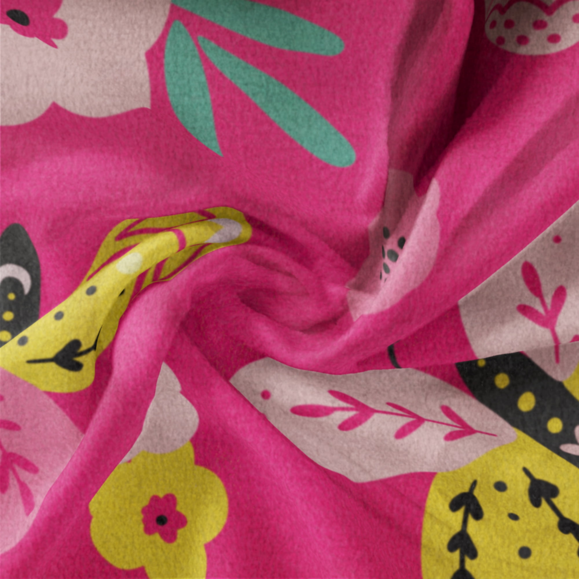 Mainstays 1.5 Yards 100% Polyester Brushed Fleece Fly Fly Butterfly, Pink, 60" Wide for Crafts