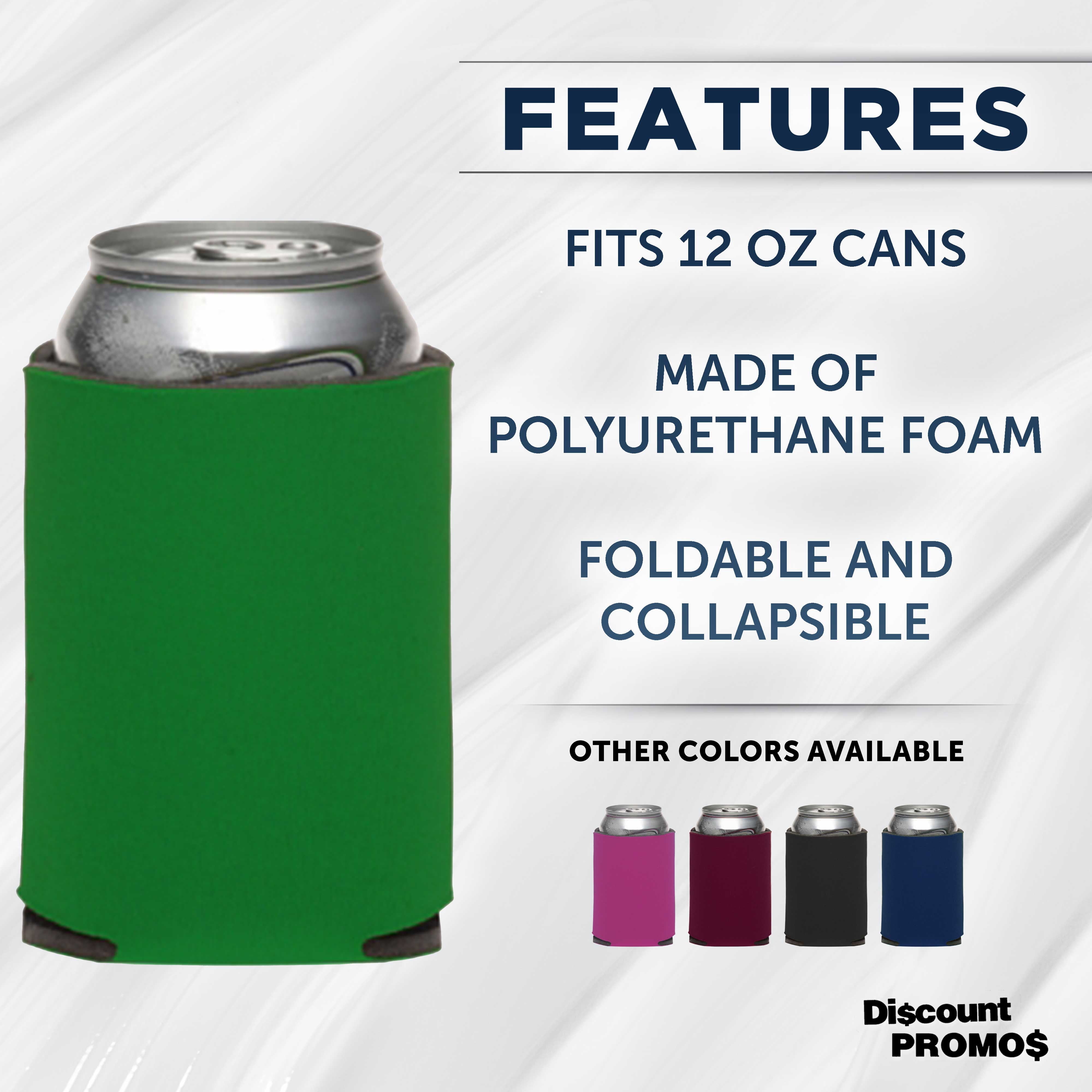 Three Hearts Collapsible Wedding Can Coolers Set of 10, Bulk Pack - Great for Beer, Soda, Other Beverages - Kelly Green