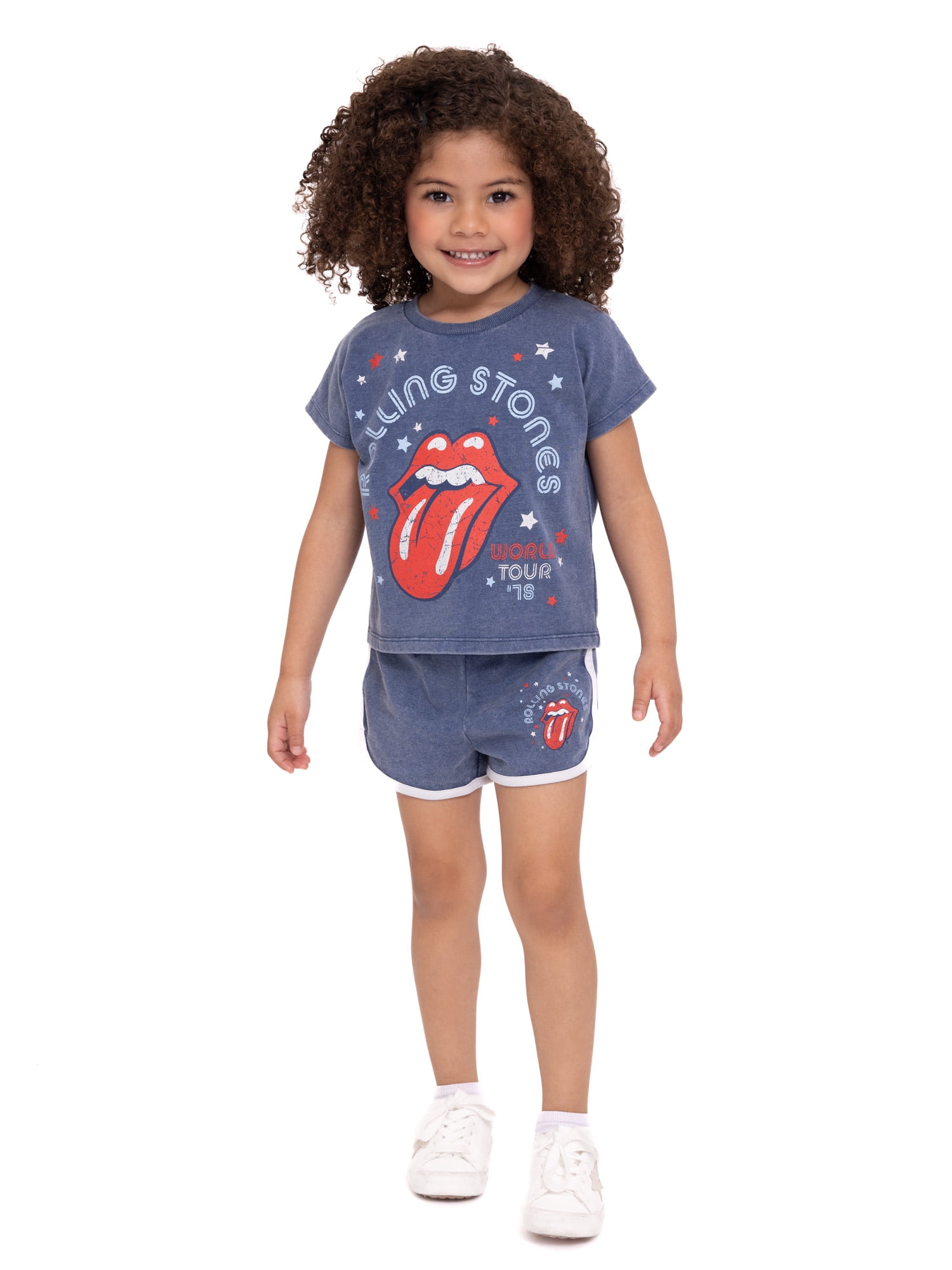Rolling Stones Toddler Girls T-Shirt and Shorts Set, 2-Piece, Sizes 2T-5T