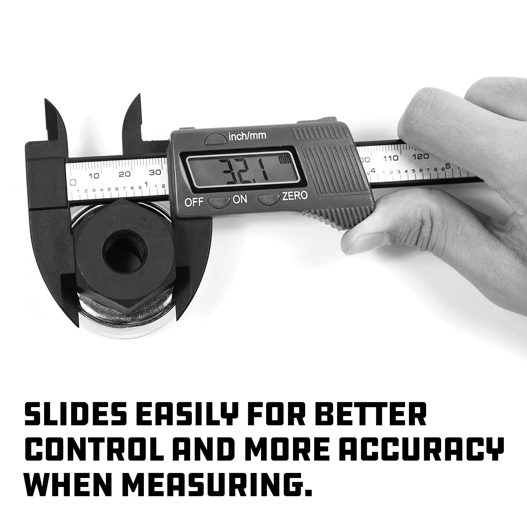 Powerbuilt 6" Carbon Fiber Composite Digital Calipers - 647740M