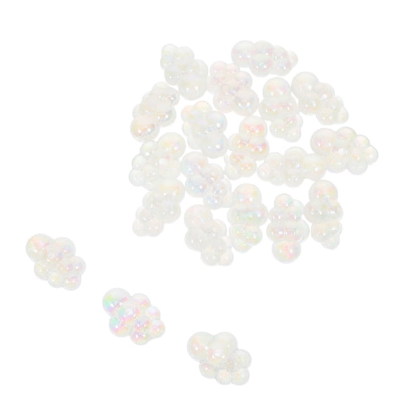 LOLIPPYY 20Pcs White Acrylic Cloud Beads for DIY Jewelry Making Pendant Bracelets Keychains