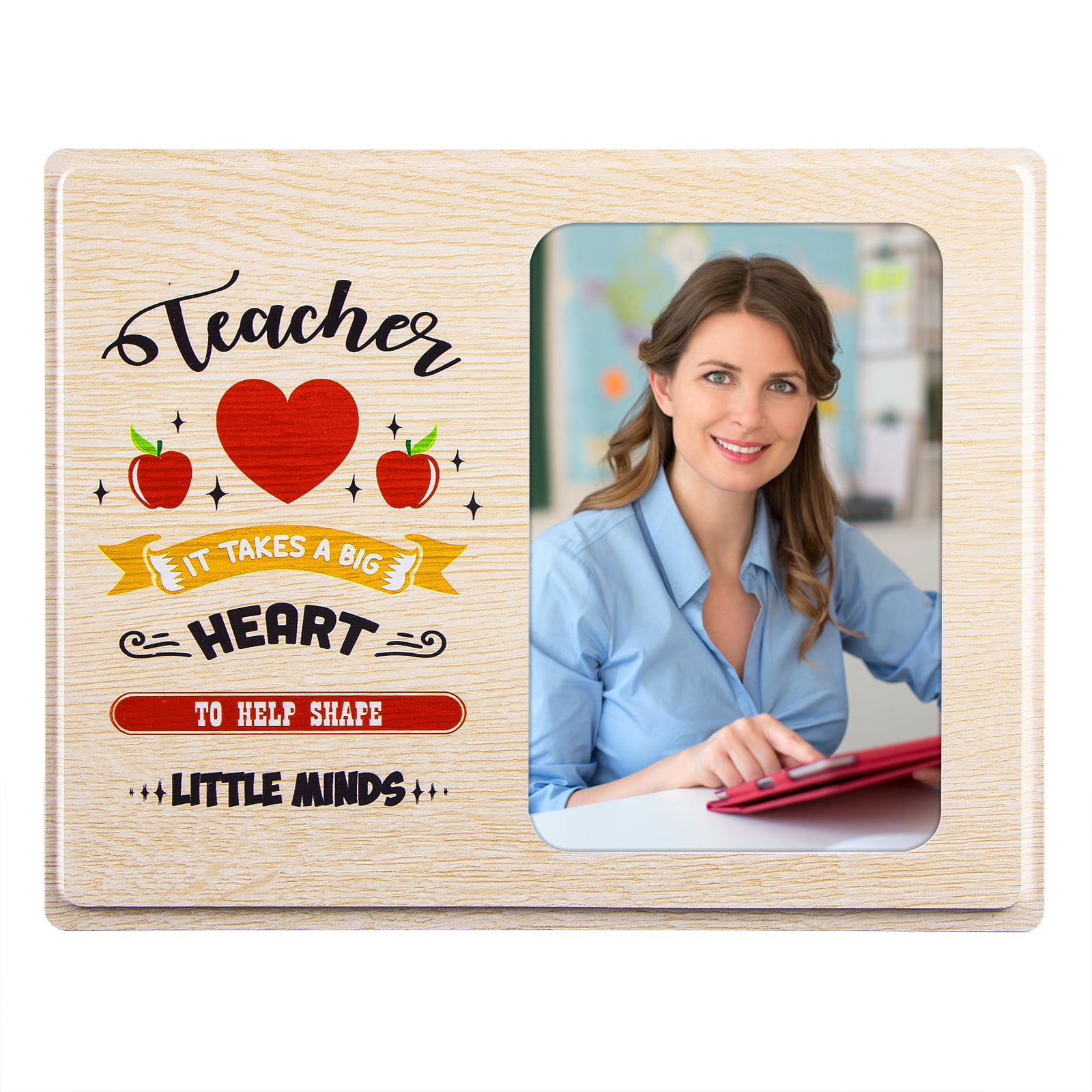 WaaHome Teacher Picture Frame,Teacher Appreciation Gifts for Women Men Wood Teacher Photo Frame