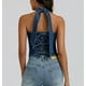 thumbnail image 2 of Chaleco de mezclilla con cuello en V y cuello en V para mujer, 2 of 6