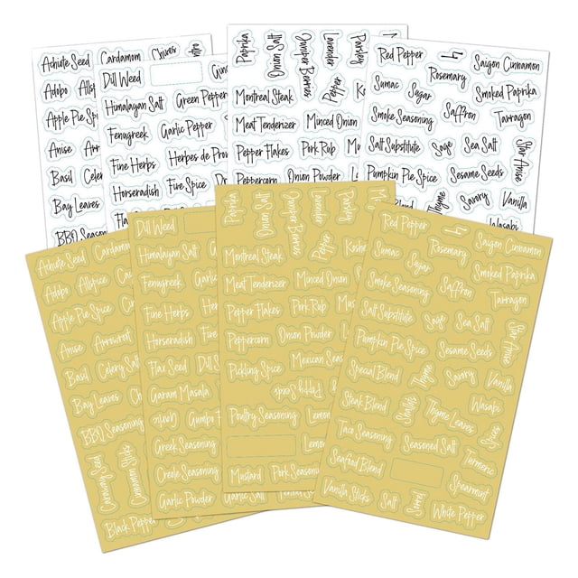 Advancent Clear 276Pcs Spice Labels Stickers Water Resistant for Glass Jars Canisters Type3 NO3