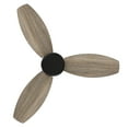 thumbnail image 3 of Smaair 48" 3-Blade Flush Mount Ceiling Fan with Remote Control - Black/Wood & Walnut Reversible Blades (No Light), 3 of 9