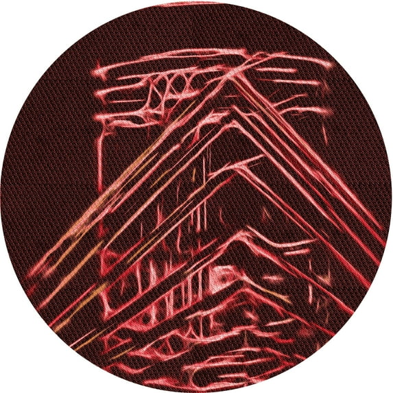 Ahgly Company Machine Washable Indoor Square Transitional Brown Red Area Rugs, 3' Square