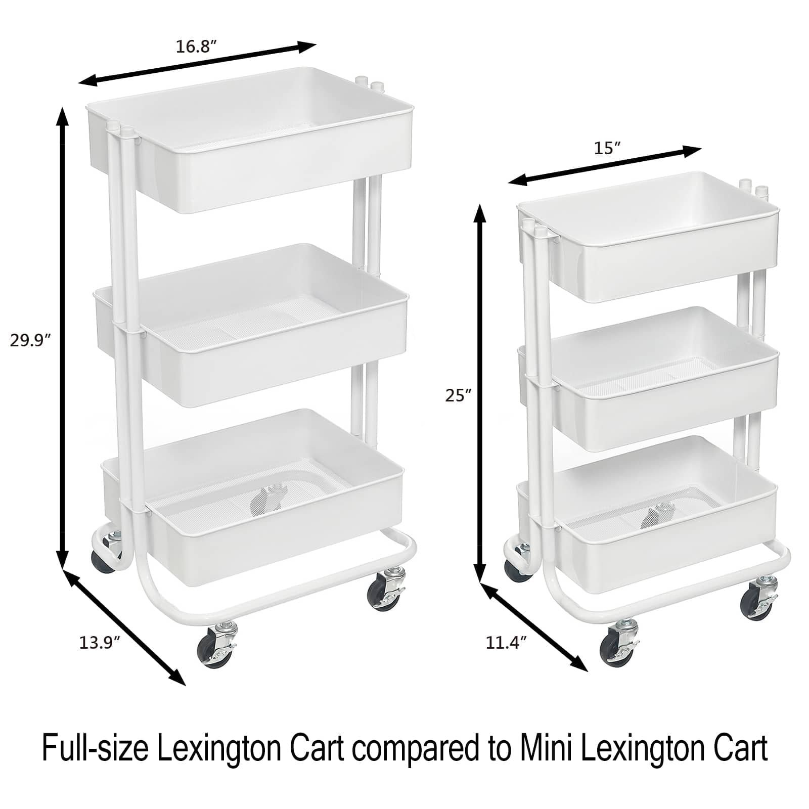MICHAELS White Lexington Mini Rolling Cart by Simply Tidy™ - 1