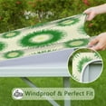 thumbnail image 6 of Green Tie Dye Sunburst Pattern Square Fitted Tablecloth with Elastic Edge,Square Table Cover,Washable Elastic Table Cover for Home Kitchen Party Decor 34"x34", 6 of 6