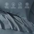 thumbnail image 4 of Sleep Zone Nanotex Super Soft Cooling Queen Bed Sheets Set 4 Piece - Easy Care Fitted Flat Sheet & Pillowcase Sets - Wrinkle Free, Fade Resistant, Deep Pocket 16" (Flint Blue, Queen), 4 of 6