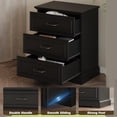 thumbnail image 5 of FANRAL 3 Drawer Farmhouse Nightstand,Wooden Bedside Table with Anti-Tip Safety,Storage End Table for Bedroom Living Room,Black Night Stand, 5 of 6