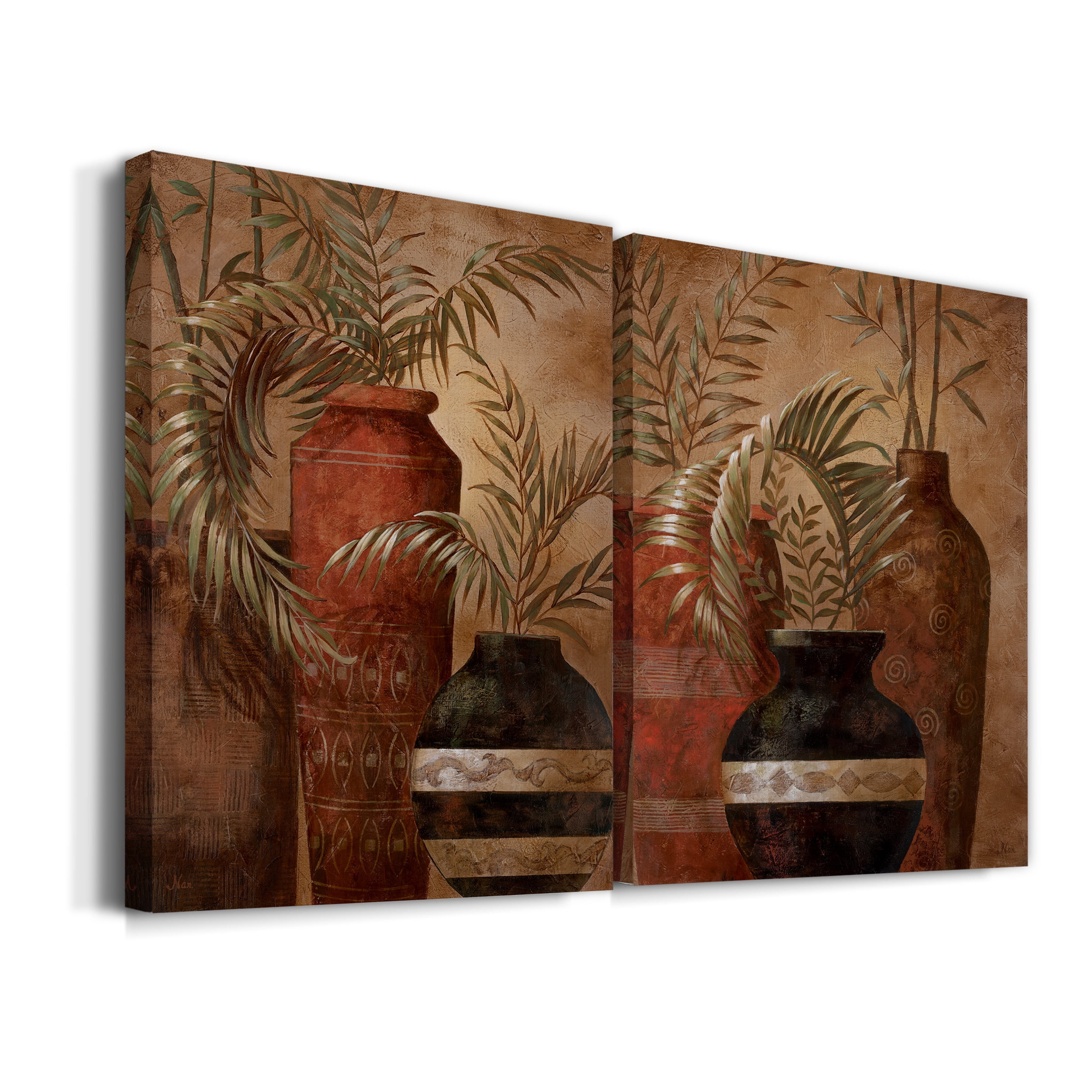 Exotic Vacation I Premium Gallery Wrapped Canvas - Ready to Hang - Set of 2 - 24 x 36 Each