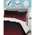 thumbnail image 4 of Black Red Ombre Summer Quilt Set Twin Size, Soft Microfiber Quilted Bedding Set with 2 Pillow Shams, Modern Abstract Art Gradient Lightweight All Season Bedspread Coverlet for Bedroom 68"x86", 4 of 6