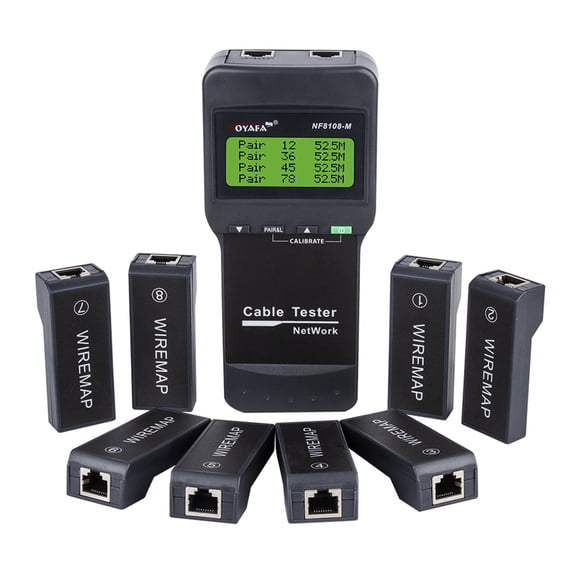 NF8108-M Digital Network LAN Cable Tester Meter RJ45 5E, 6E Coaxial Cable Tracker Tool Measure Network Cable Length ,Test Precision
