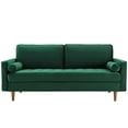 thumbnail image 4 of Contemporary Modern Urban Designer Living Room Lounge Club Lobby Sofa, Velvet Fabric, Green, 4 of 6