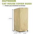 thumbnail image 3 of Outdoor Cat House Cover - Extremely Waterproof Feral Cattery Enclosure - Large Cat Cage Condo - 32" L x 32" W x 71" H, Khaki, 3 of 7