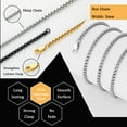 thumbnail image 3 of APSVO 3 Pcs Chain Necklace for Men Women 3mm Stainless Steel Silver Black Gold Box Chains Set Paired with Pendants Birthday Jewelry Gifts Ideas Dad Mom Teen Age 24" Inch, 3 of 5