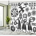 thumbnail image 5 of Ambesonne Tribal Shower Curtain, Prehistoric Cave, 69"Wx84"L, Black White, 5 of 5