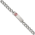 thumbnail image 1 of Stainless Steel Medical Alert Id 9.5 Inch Curb Chain Bracelet, 1 of 6