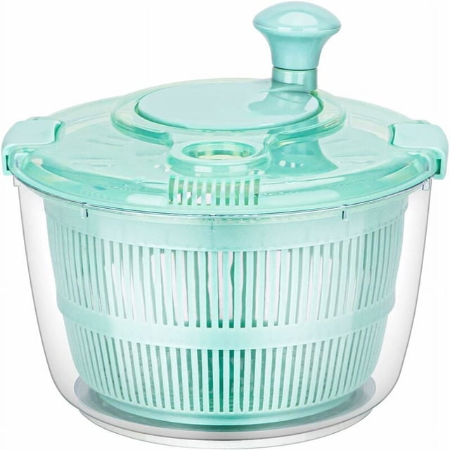 Salad Spinner Large Lettuce Spinner Quick Drying Design Contains BPA Fruit Washer with Bowl, Non Slip Mat and Safety Cover Vegetable Spinner Fruit Salad