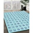 thumbnail image 3 of Ahgly Company Machine Washable Indoor Square Transitional Iceberg Blue Area Rugs, 3' Square, 3 of 7