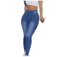 thumbnail image 2 of Byworldtasic Womens Jeans Womens Classic High Waisted Skinny Stretch Butt Lifting Jeans Slim Fit Denim Pants Blue, 2 of 8