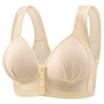 thumbnail image 1 of Abcnature Women's Bras Stripe Print Front Buckle Elastic Style Medium Sized Bras without Steel Rim, 1 of 2
