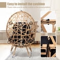 thumbnail image 5 of Pellebant Indoor Outdoor Wicker Egg Chair with Cushion Freestanding Oversized Patio PE Rattan Chair in Beige, 5 of 8