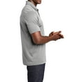 thumbnail image 3 of Mafoose Men's Short Sleeve Endeavor Polo T-Shirt Light Grey Heather 4X-Large, 3 of 5