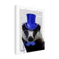 thumbnail image 2 of Trademark Fine Art 'Badger With Blue Top Hat And Moustache' Canvas Art by Fab Funky, 2 of 3