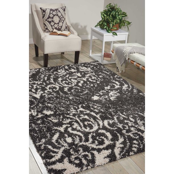 Nourison Brisbane Damask Black/White Area Rug