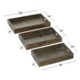 thumbnail image 2 of DecMode 16", 18", 20"W Brown Wood  Tray, 3-Pieces, 2 of 6
