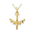thumbnail image 1 of 10K Yellow gold Airplane Charm Pendant Necklace with Chain, 1 of 4