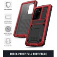 thumbnail image 3 of Samsung S21 Plus 5G Metal Case with Screen Protector Military Rugged Heavy Duty Shockproof with Stand Full Cover case for Samsung S21 Plus 5G (Red, S21 Plus), 3 of 8
