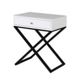 thumbnail image 2 of White Wooden End Nightstand / In Bedroom or Lounge / Features Glass Top, 2 of 3