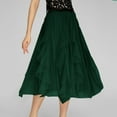 thumbnail image 2 of Lovskoo Women's Sweet Ruffled Tutu Tulle Skirt Elastic High Waist Tiered Mesh Midi Skirt Green, 2 of 9